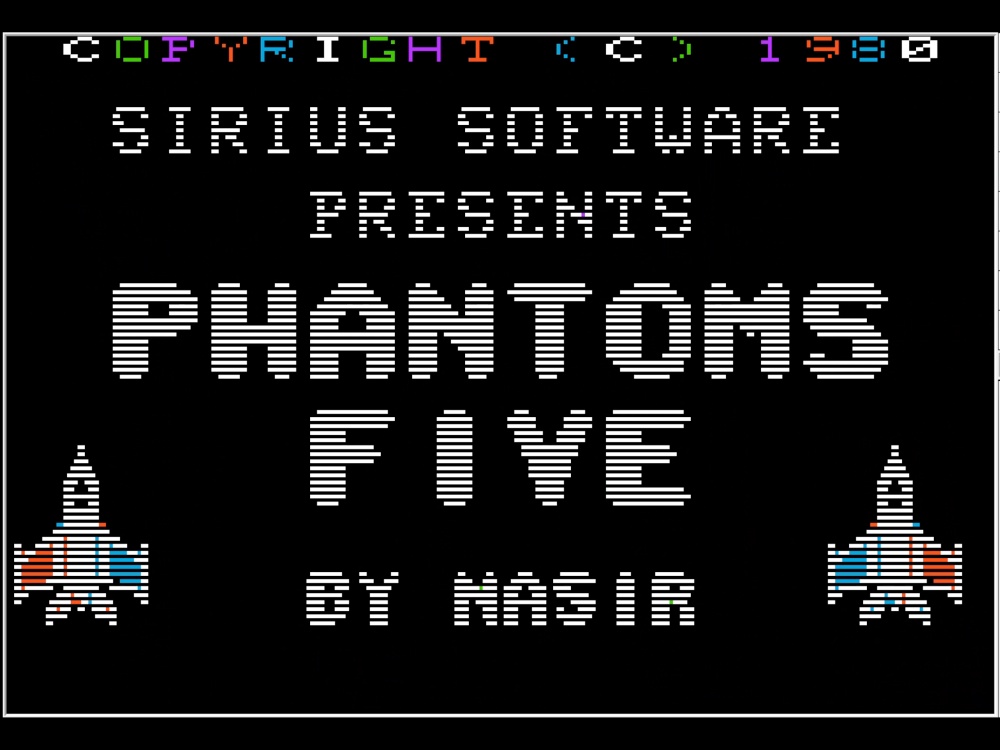 Title Screen of Phantoms Five for Apple II